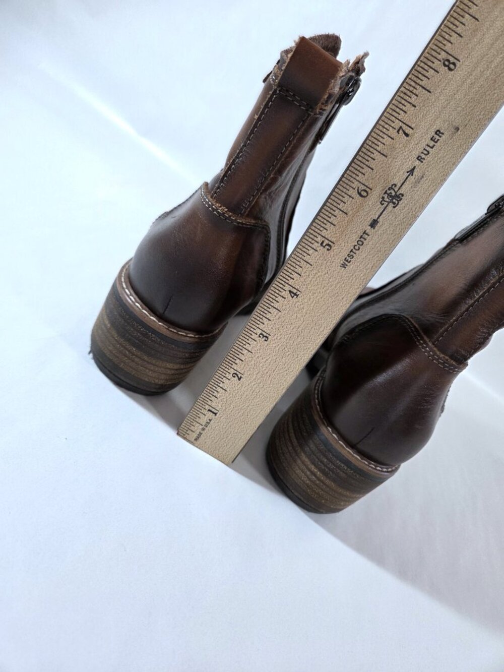Pikolinos Brown Leather San Sebastian Zipper Booties Size 39 - Picture 4 of 6